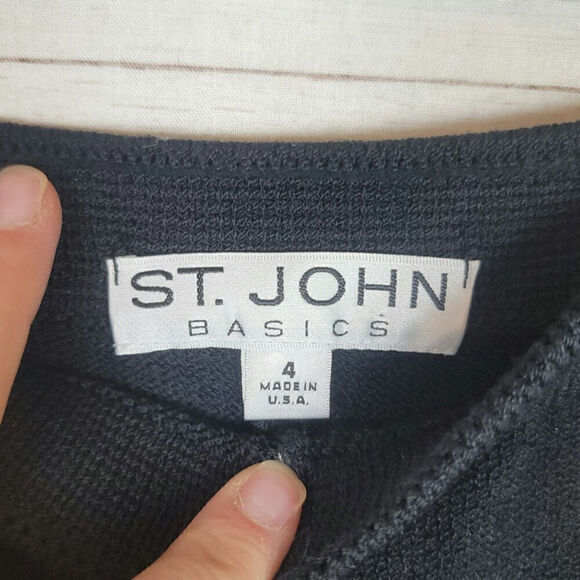 ST. JOHN BASICS PULL ON KNIT ANKLE PANTS IN BLACK, SZ 4 - Picture 6 of 14